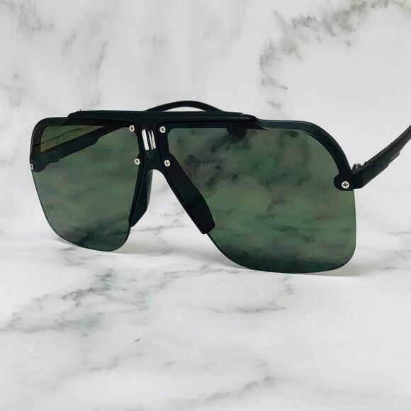 Men Sunglasses Fashion Dark‎ Green Lens Oversize Driving Outdoor Stylish Elegant - Picture 1 of 4
